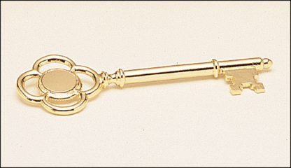 Gavel Plaques Goldtone plated key with engraving disc.