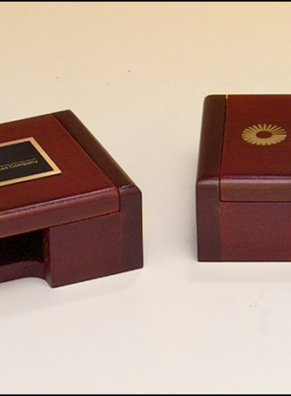 Desk Accessories Rosewood-finish business card box