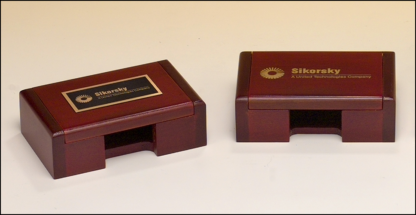 Desk Accessories Rosewood-finish business card box