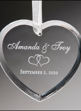 Heart Ornament with White Ribbon