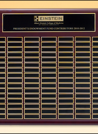 Perpetual/Annual Plaques Black brass plate(s). Individual plates are laser engravable.