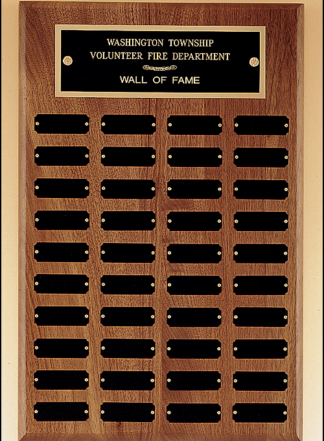 Perpetual/Annual Plaques Perpetual plaque with 40 black brass plates.