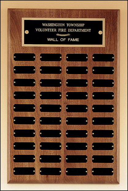 Perpetual/Annual Plaques Perpetual plaque with 40 black brass plates.